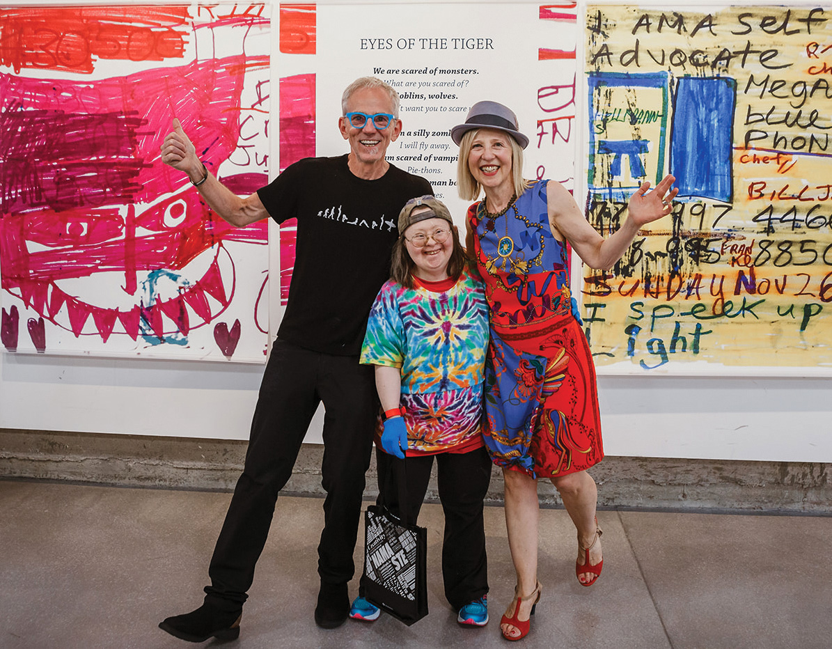 Franke, Teresa and Bill at Teresa's 2019 art exhibition, Born to Represent