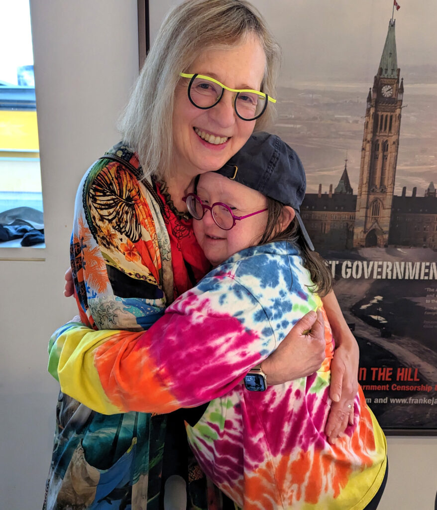 Teresa and Franke hug in this photo taken at their home in Vancouver